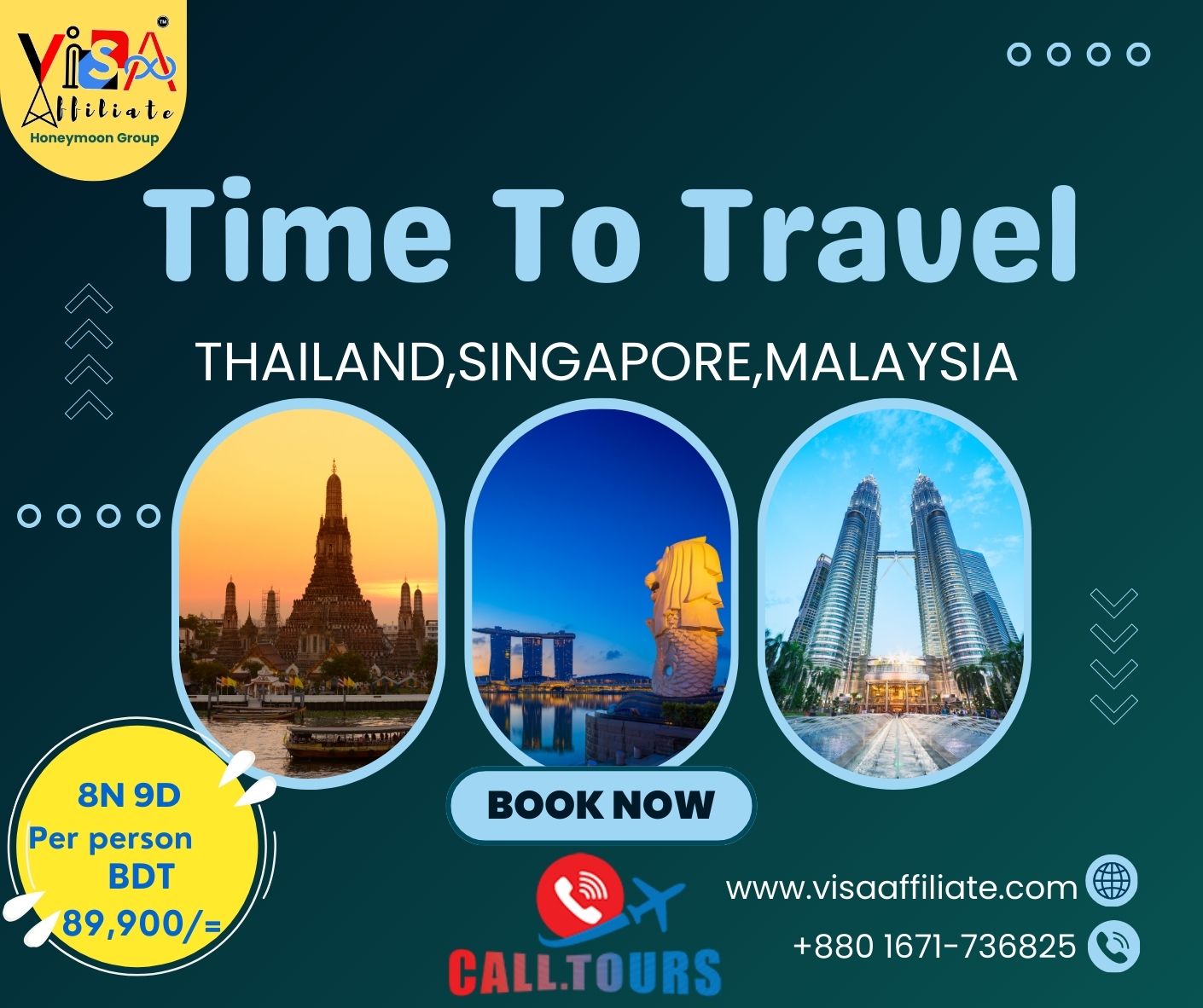 8N & 9D Thailand, Singapore, Malaysia full tour package